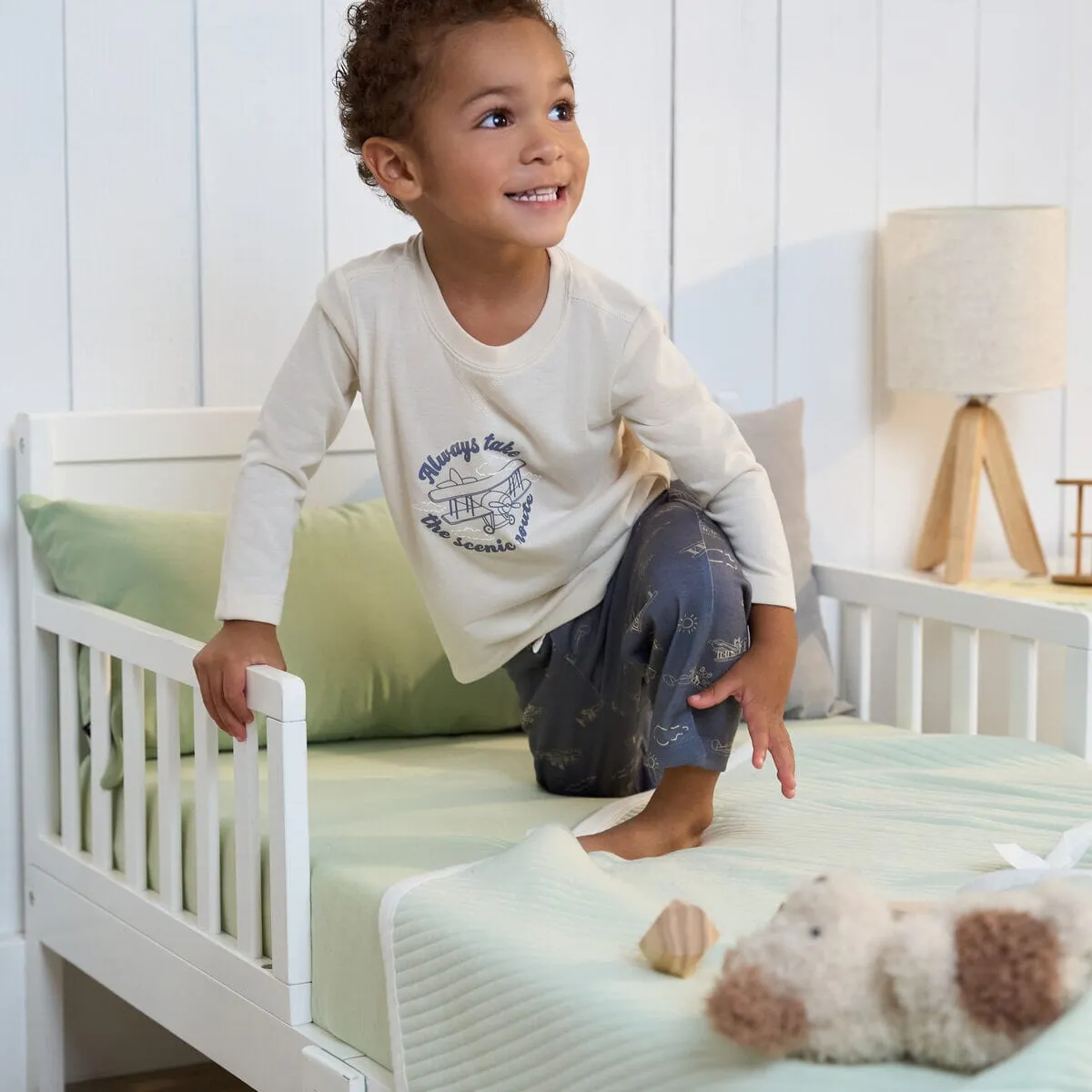 2-Piece Toddler Boys Airplane Pajama Set