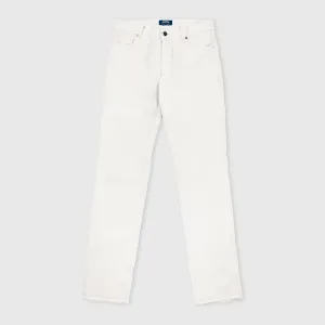 5 pocket Cotton Silk Trousers  White