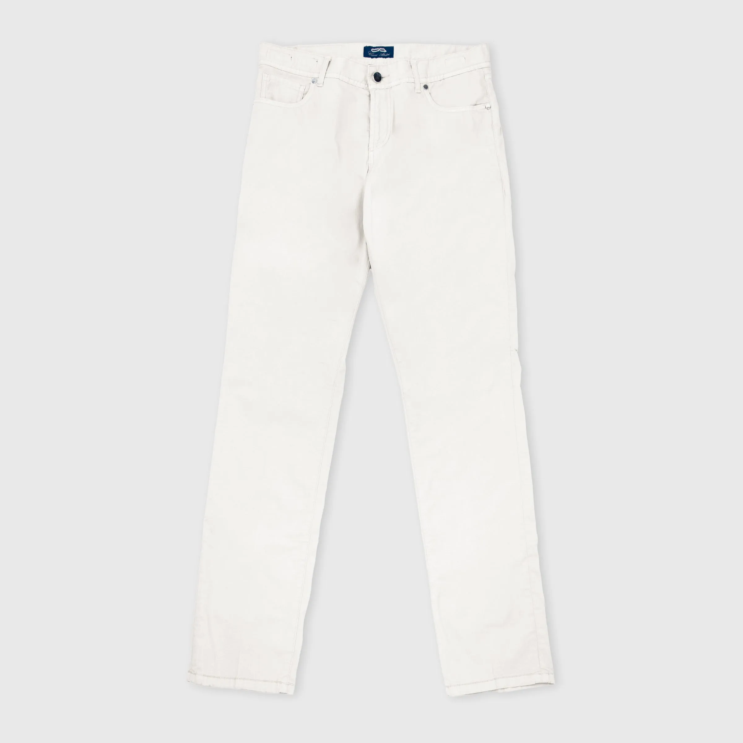 5 pocket Cotton Silk Trousers  White
