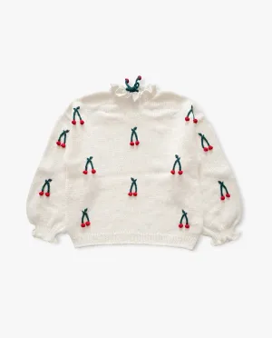 Adult Cherries pullover | off white