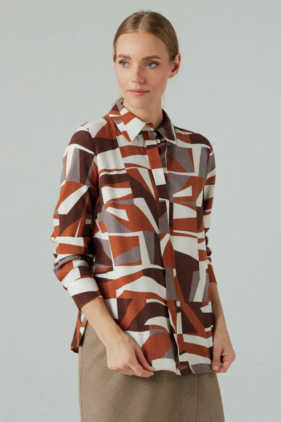 AUTHOR GEOMETRIC LONG SLEEVE SHIRT