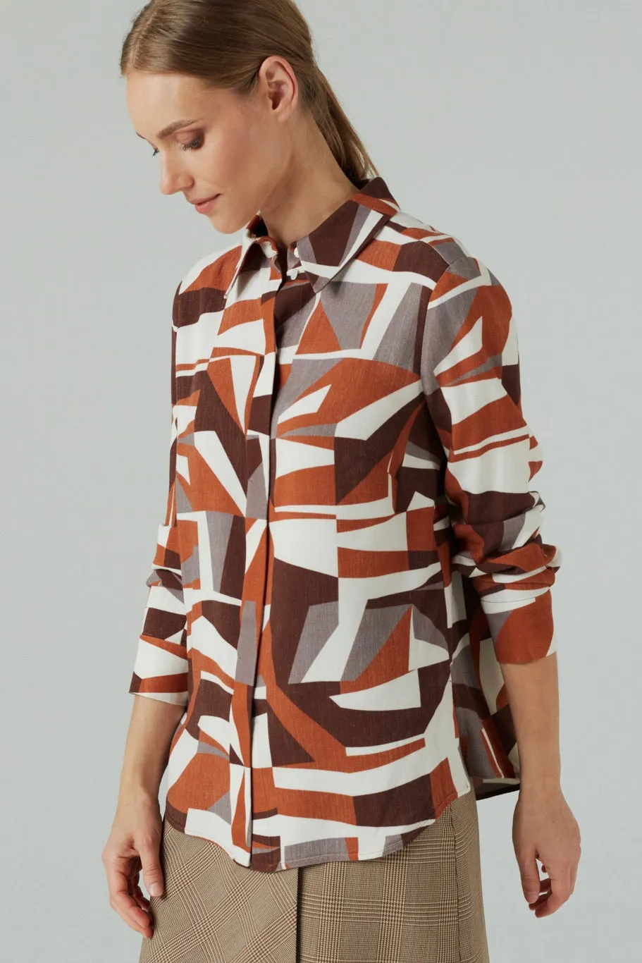 AUTHOR GEOMETRIC LONG SLEEVE SHIRT