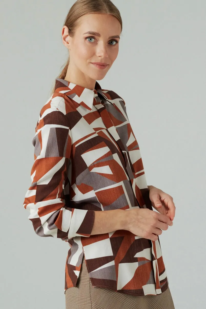 AUTHOR GEOMETRIC LONG SLEEVE SHIRT