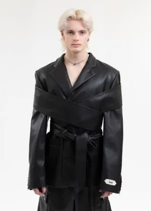 BLACK SOFT TAILORING WITH STOLE