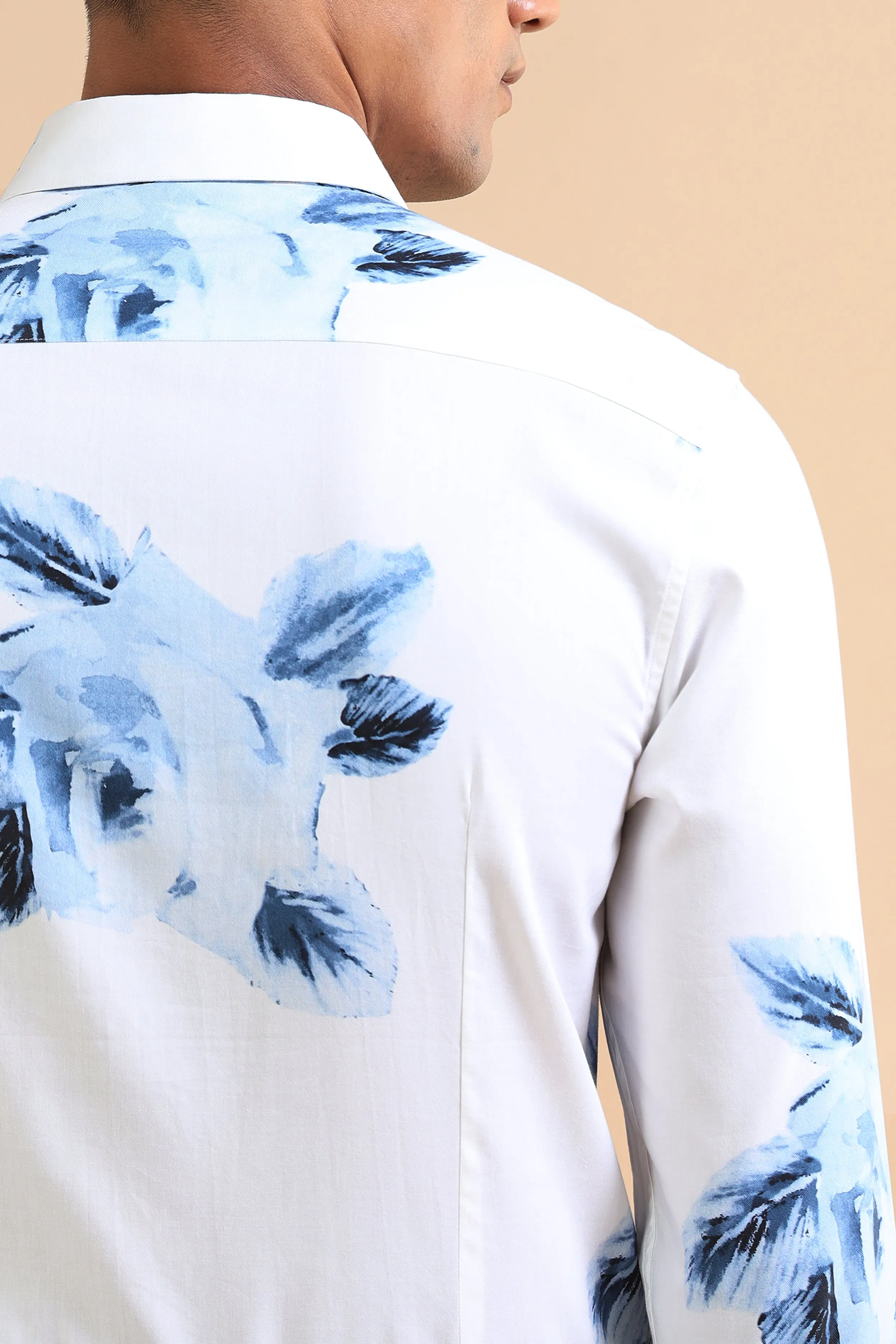 Blue Flower Print Shirt