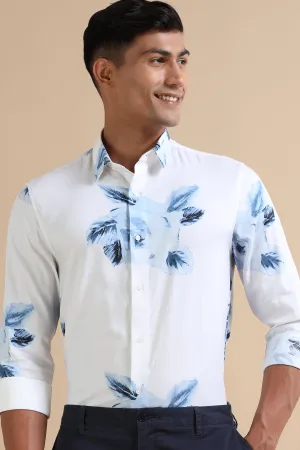 Blue Flower Print Shirt