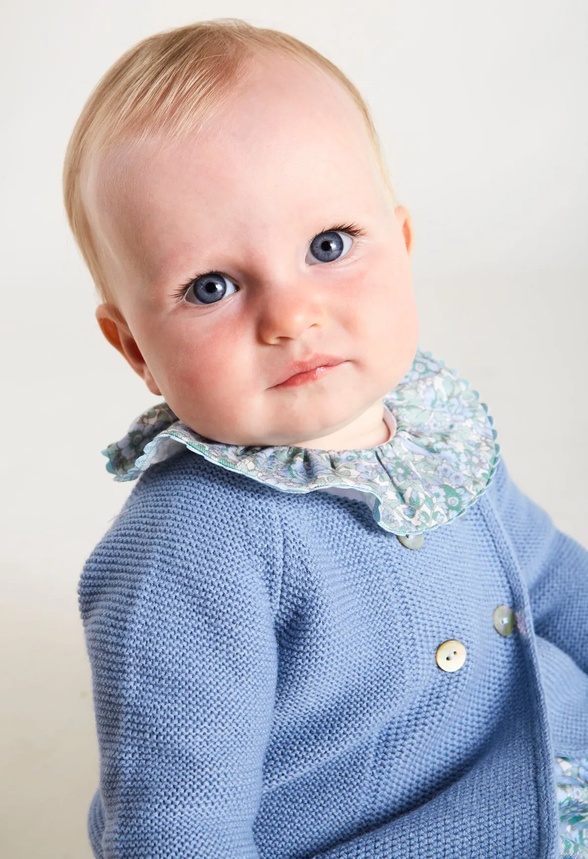 Blue Knitted Newborn Cardigan (3-12mths)