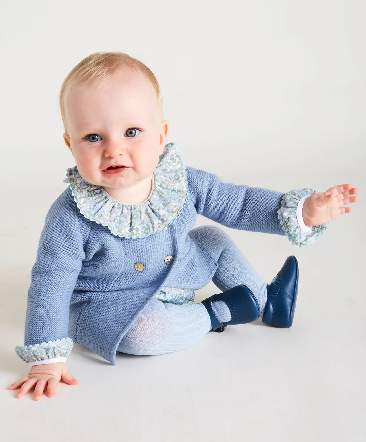 Blue Knitted Newborn Cardigan (3-12mths)