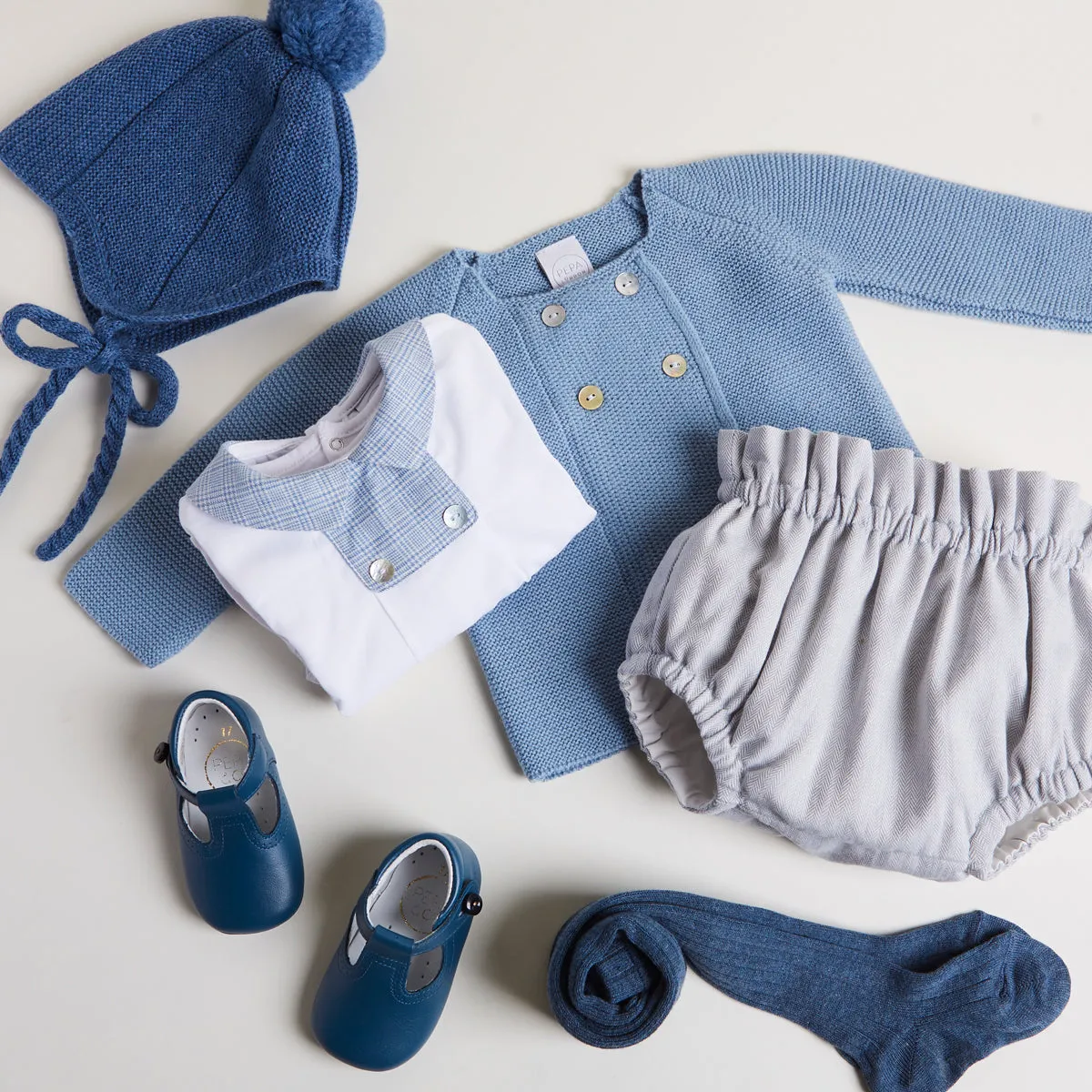 Blue Knitted Newborn Cardigan (3-12mths)