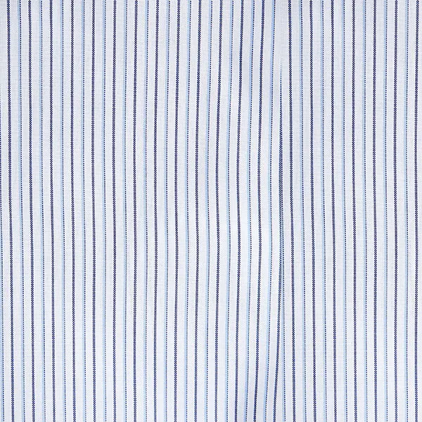Blue / White Stripe Regular Fit Single Cuff Easy Iron Button Down Oxford Shirt