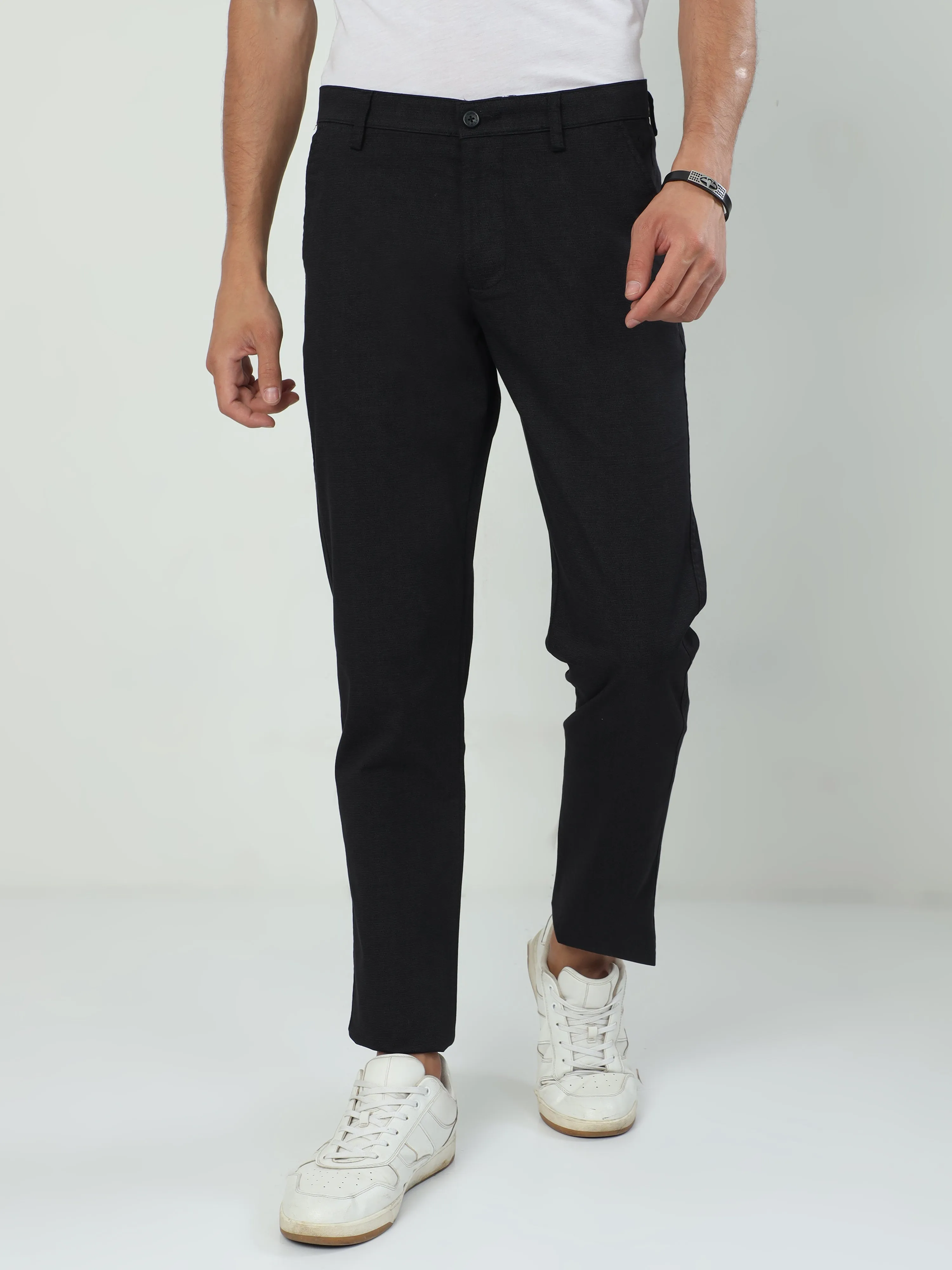 Classic Polo Men's   Slim Fit Cotton Trousers | TO2-08 C-BLK-SF-LY
