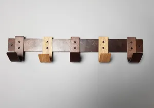 Coat Rack with Walnut and Oak Hooks