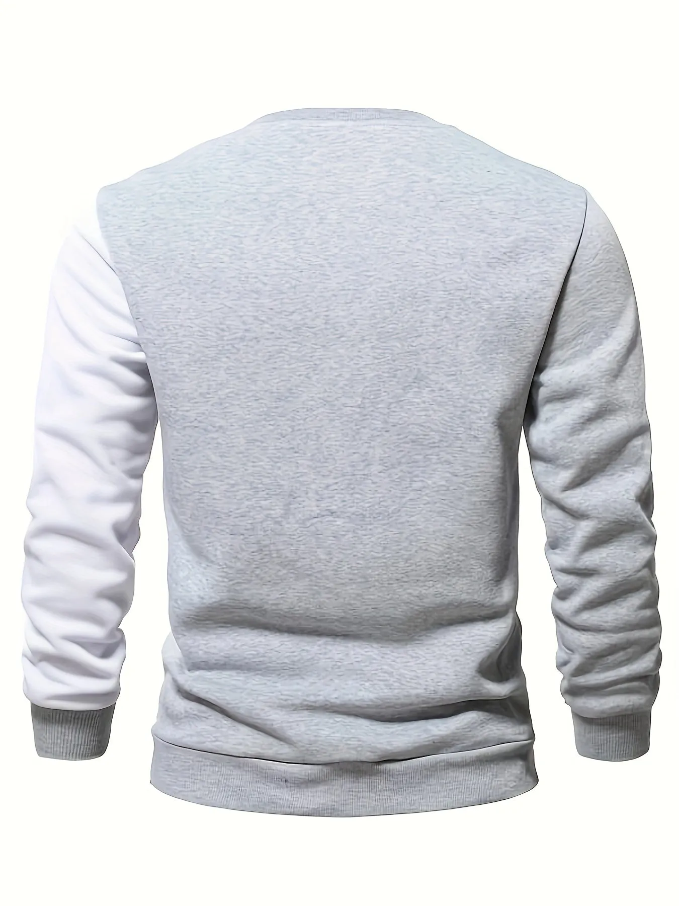 Color Block Casual Sweatshirt, Men's Crew Neck Fall/Winter Design