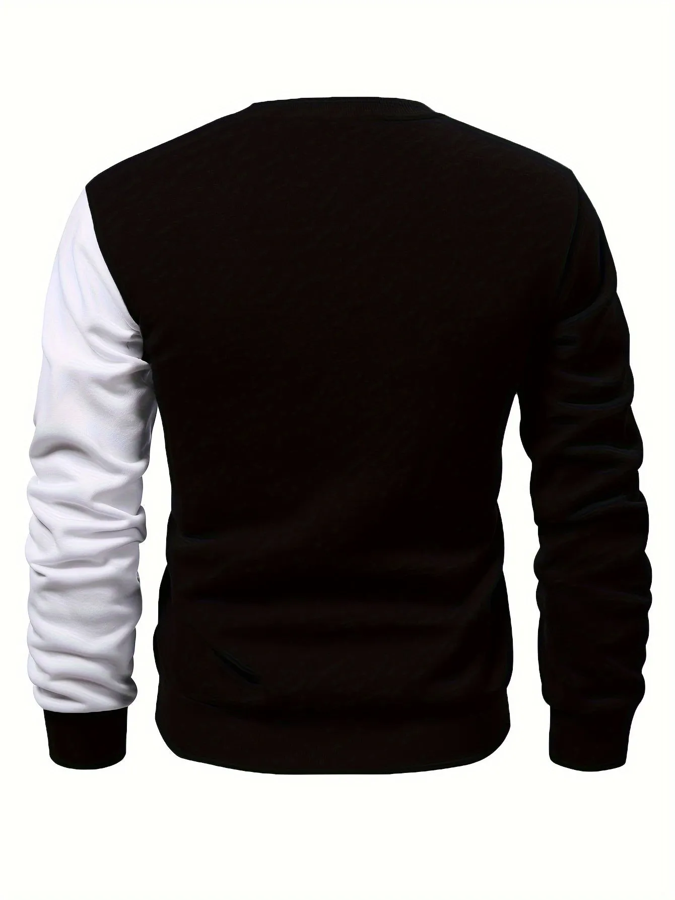 Color Block Casual Sweatshirt, Men's Crew Neck Fall/Winter Design