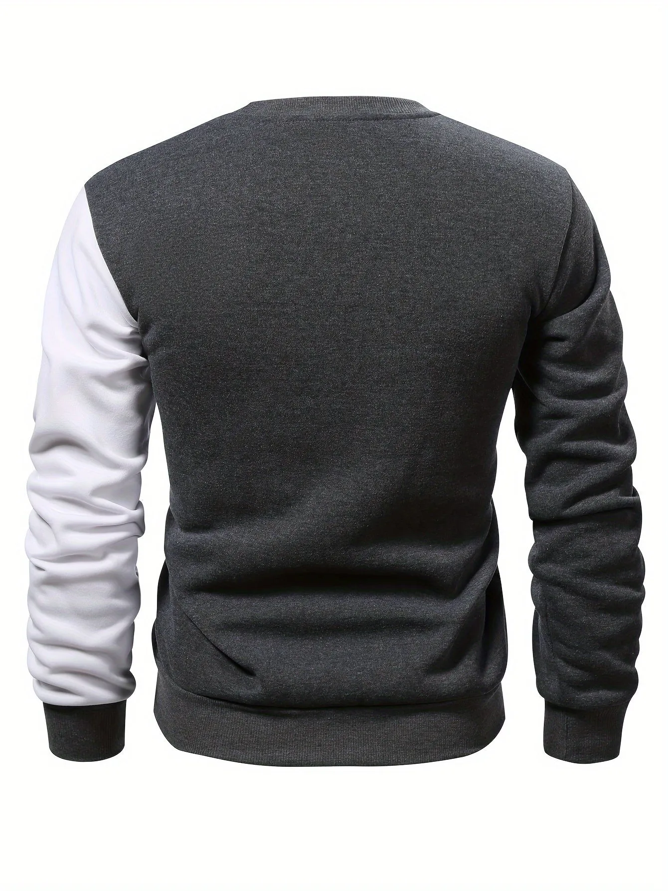 Color Block Casual Sweatshirt, Men's Crew Neck Fall/Winter Design