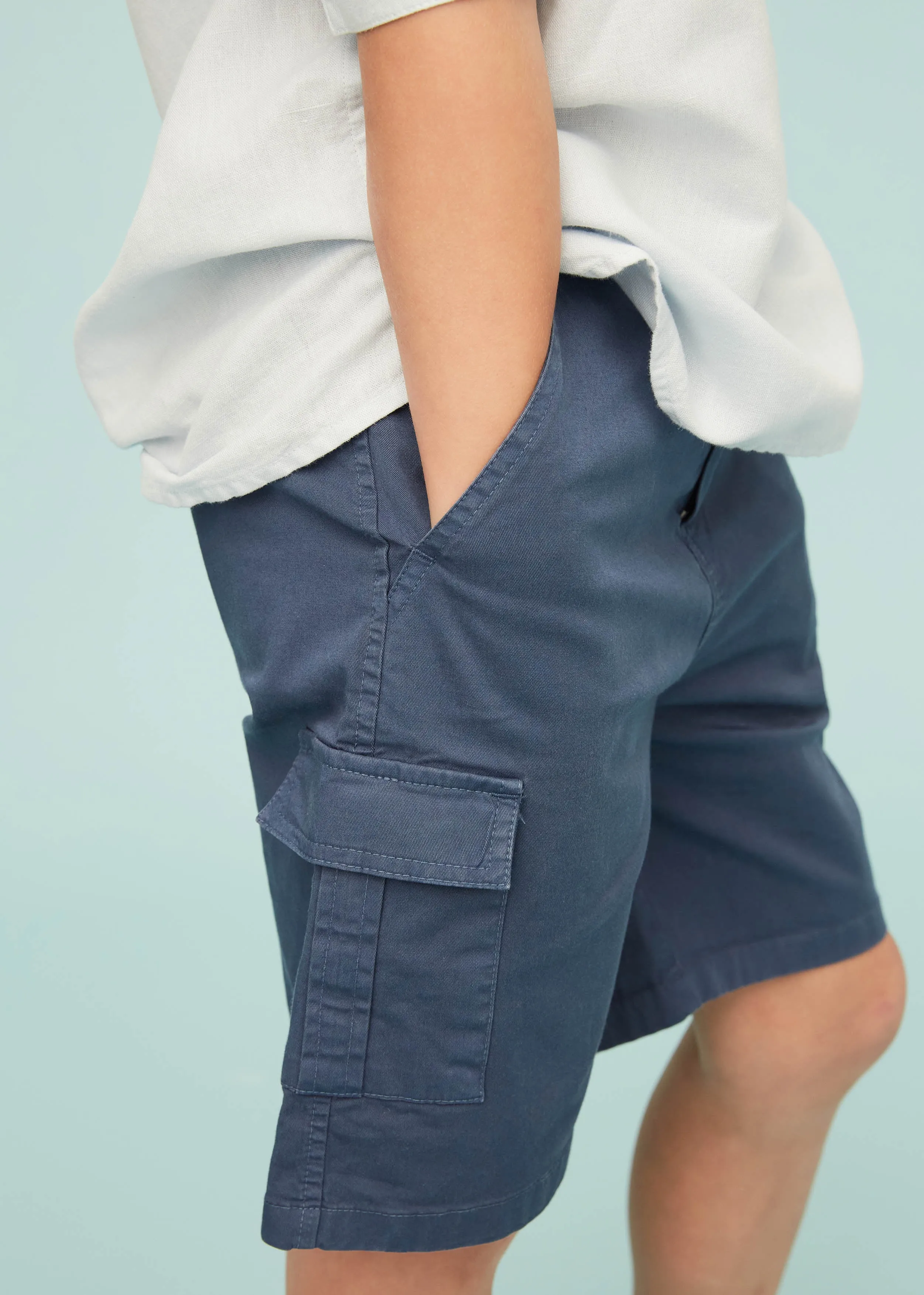 Dark Denim Cargo Shorts