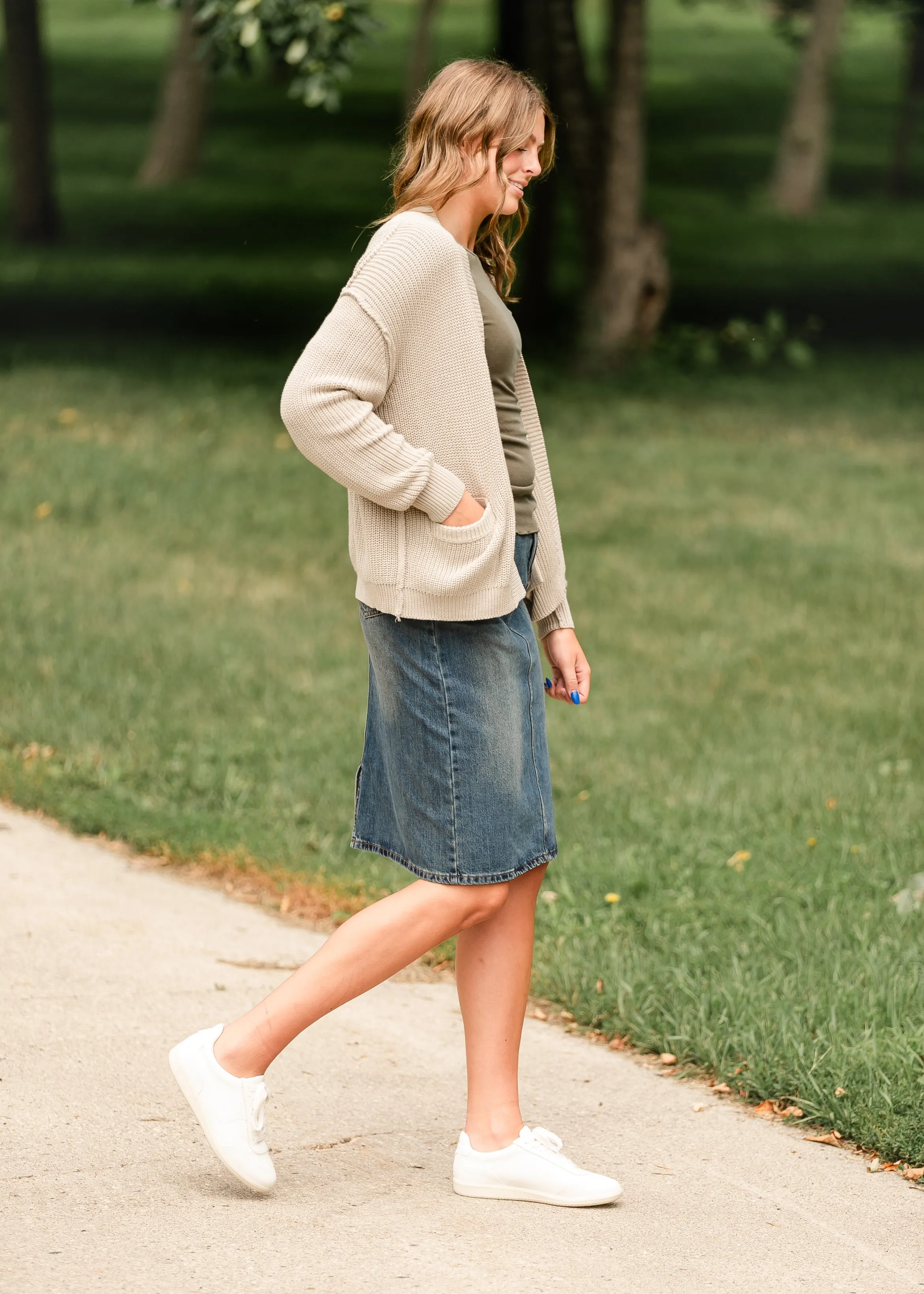 Darla Chain Knit Open Front Cardigan - FINAL SALE