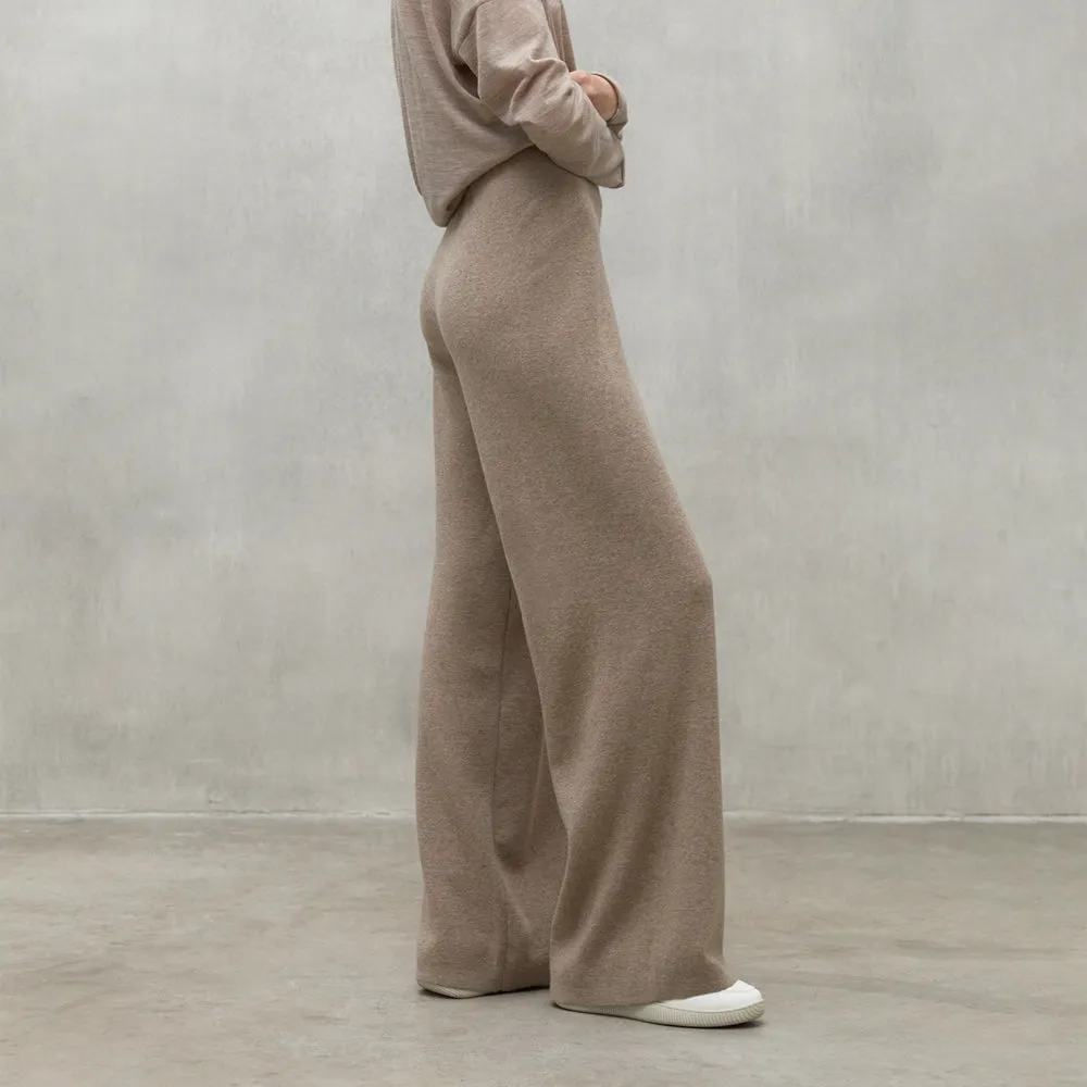 ECOALF DARK SAND MELANGE CABRI TROUSERS FOR WOMEN