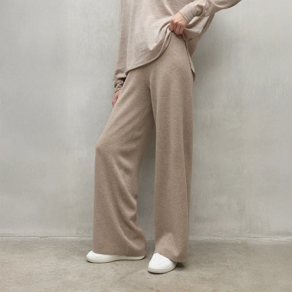 ECOALF DARK SAND MELANGE CABRI TROUSERS FOR WOMEN