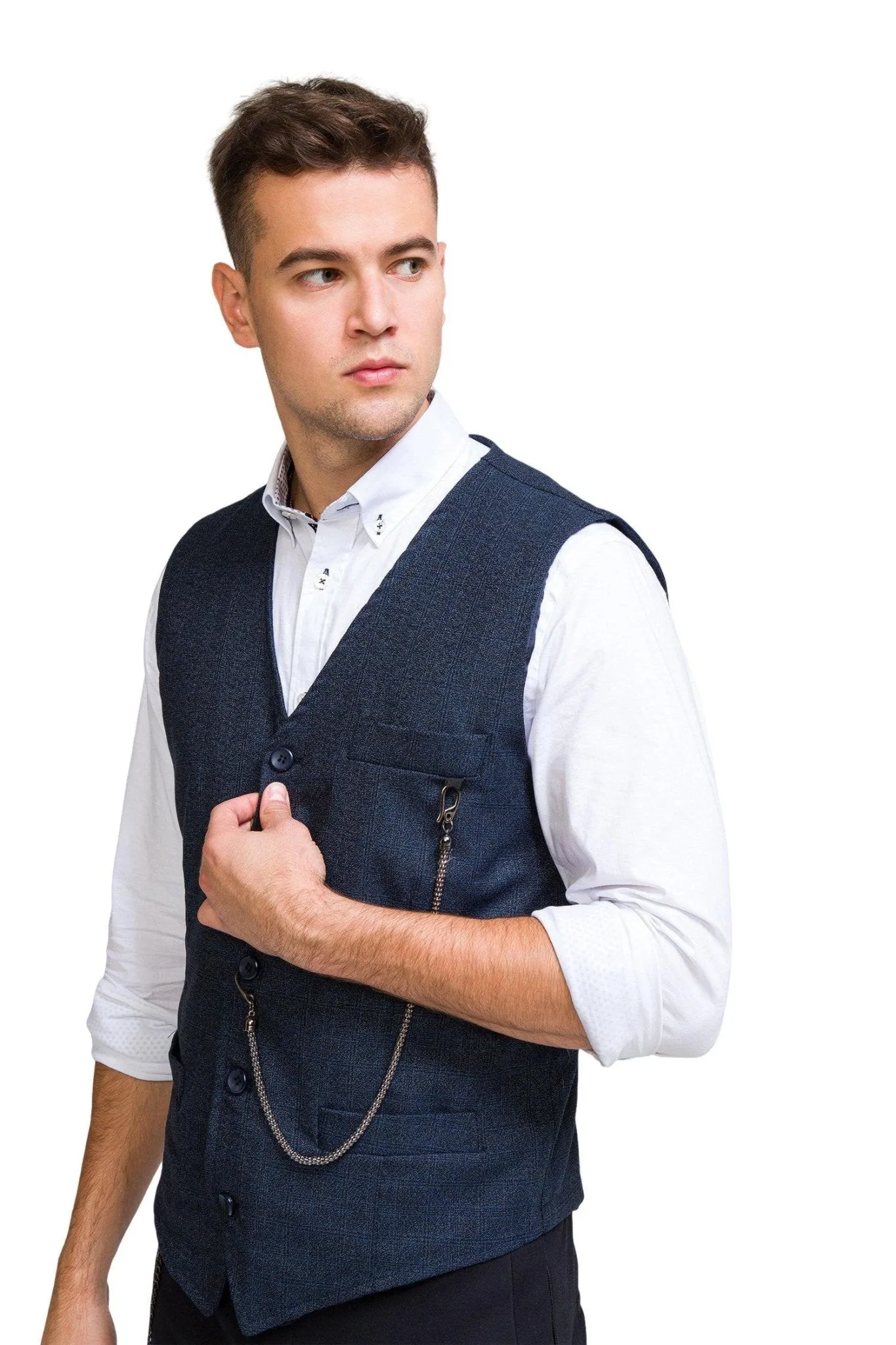 Edgar Marled Vest - Navy