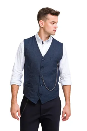 Edgar Marled Vest - Navy