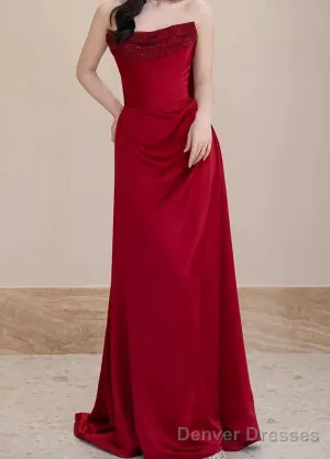 Elegant High-End Luxurious Prom Dresses Sexy Beaded Satin Maxi Formal Dress Ball Gown