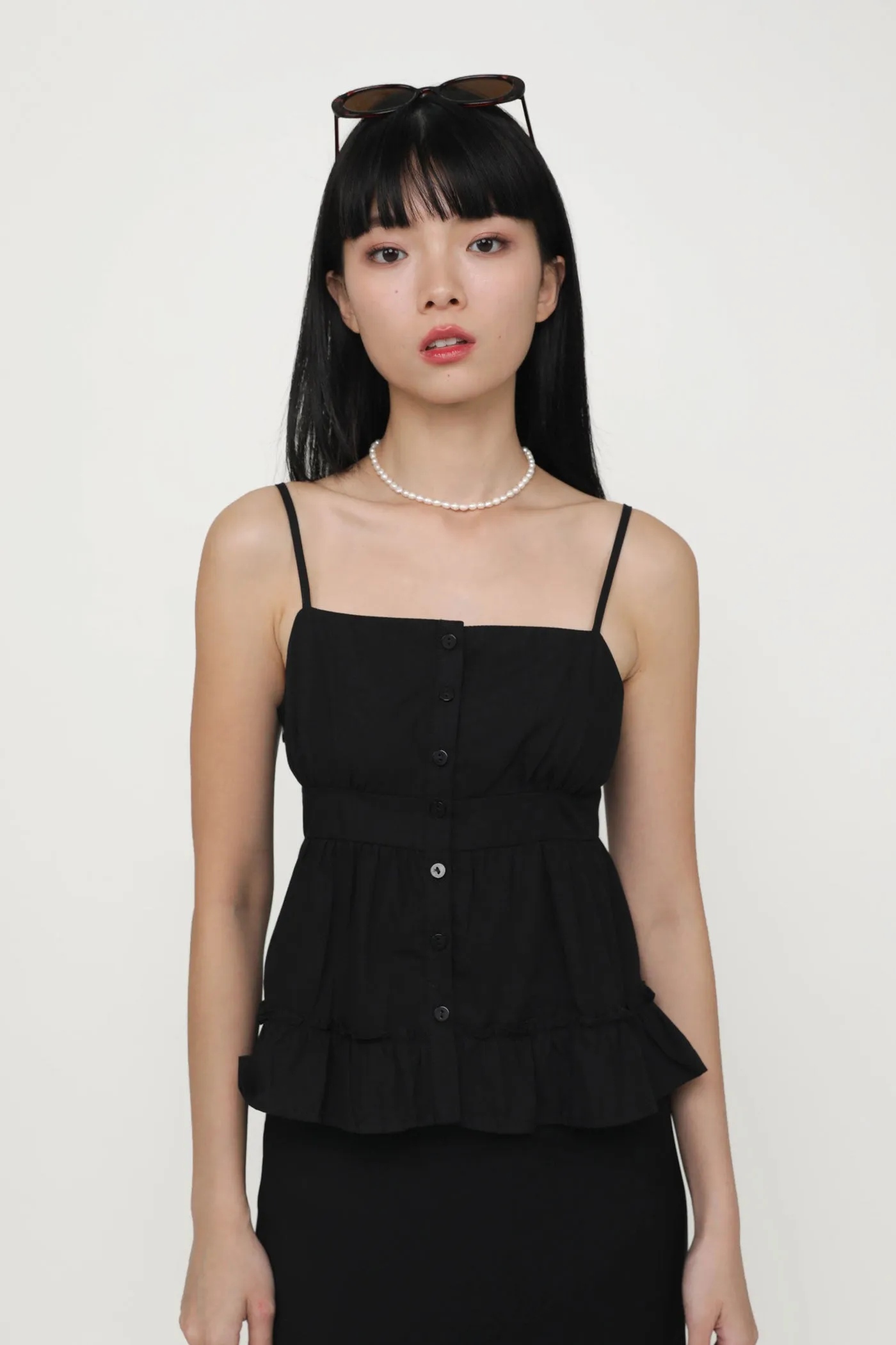 Fae Button Babydoll Top