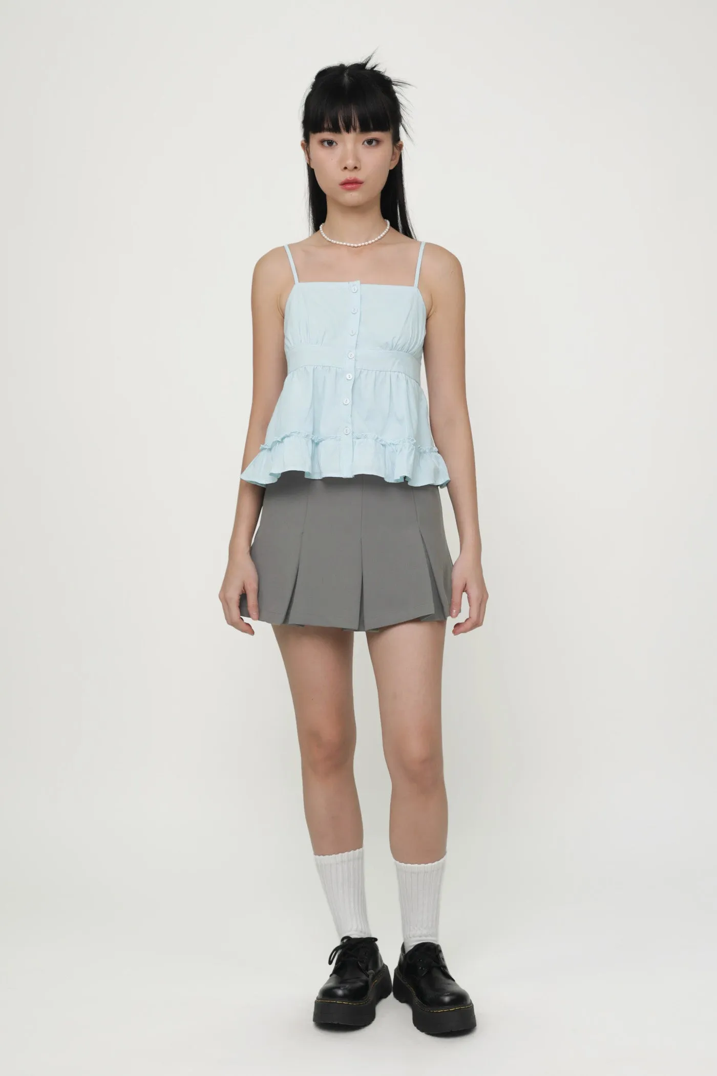 Fae Button Babydoll Top