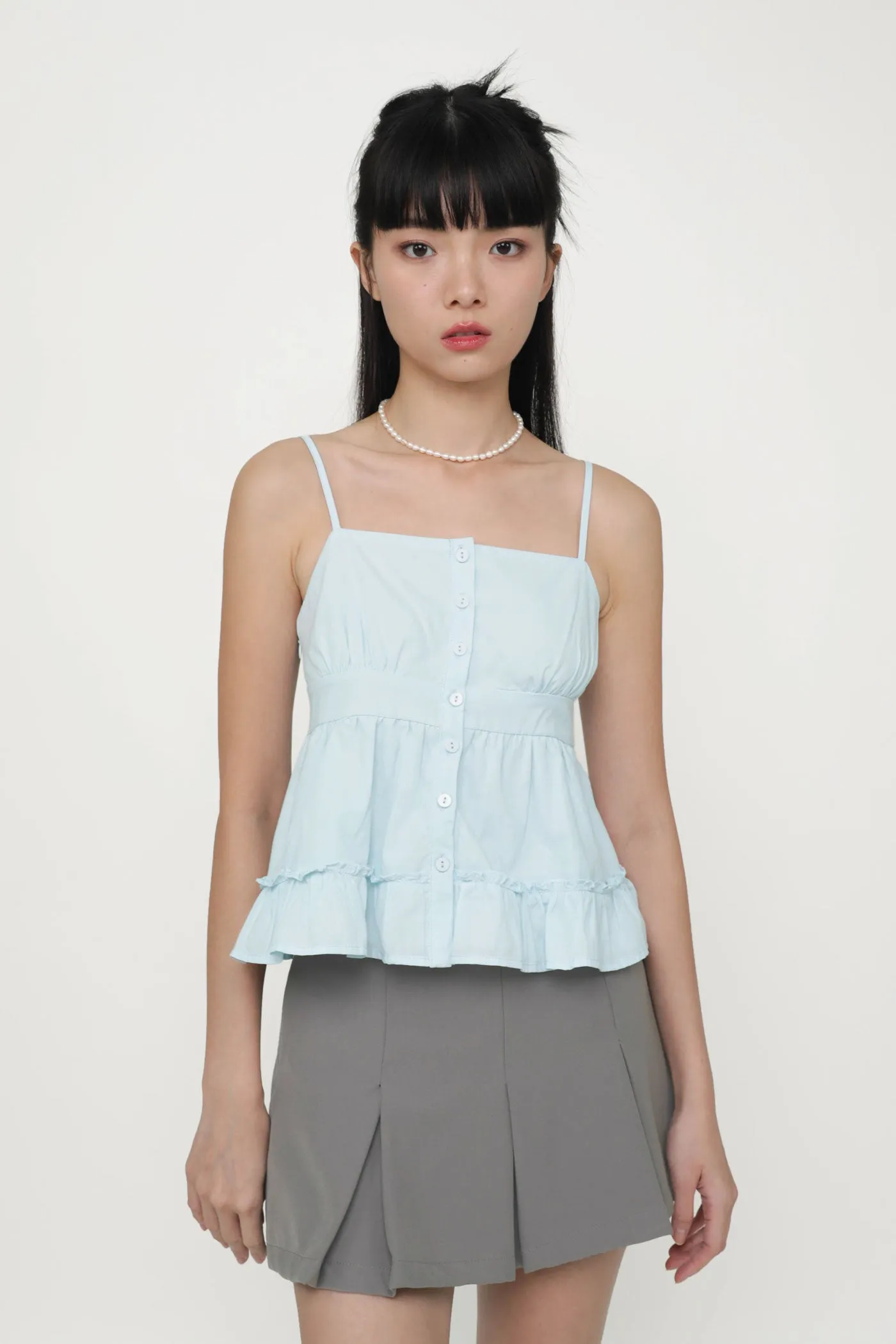 Fae Button Babydoll Top