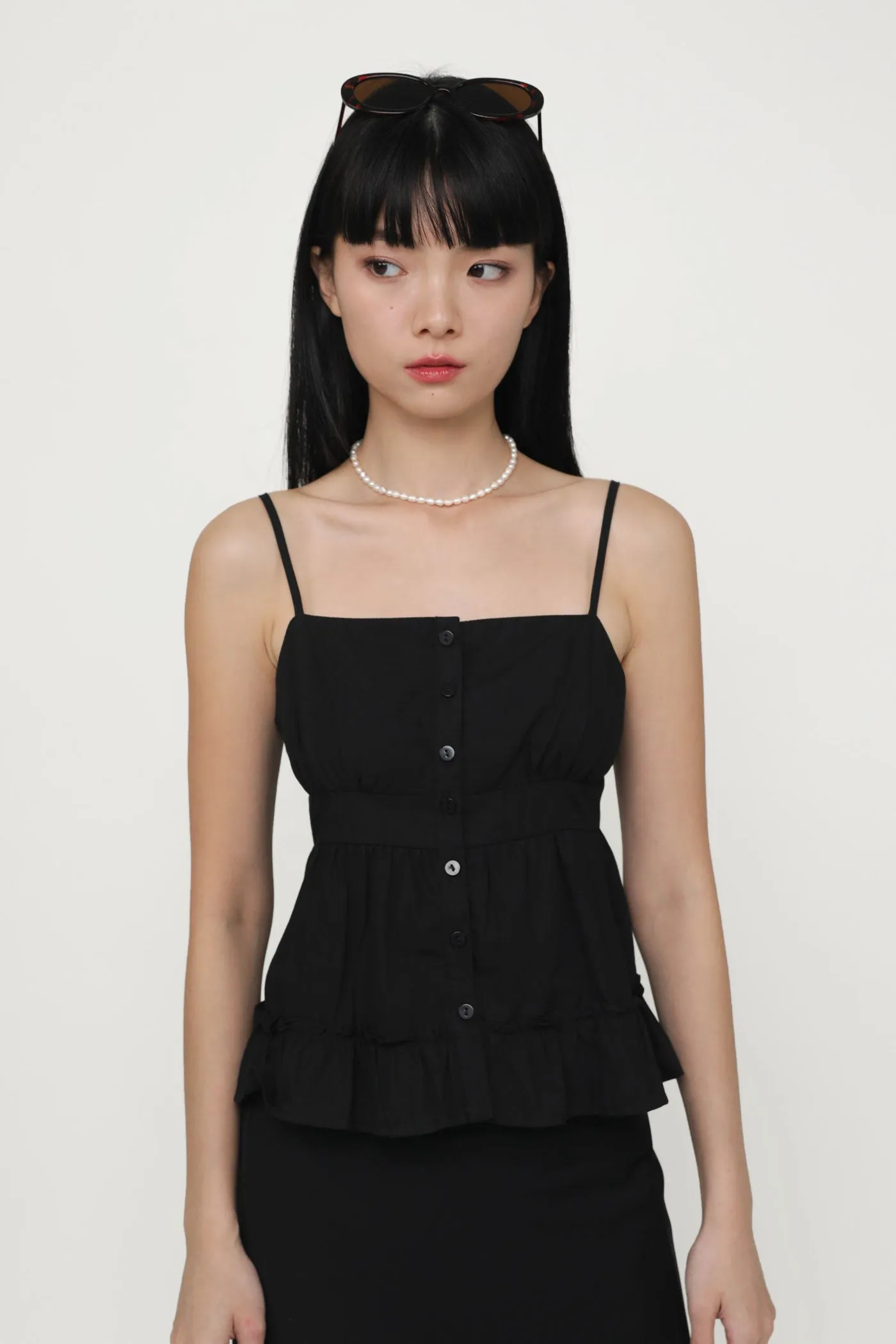 Fae Button Babydoll Top