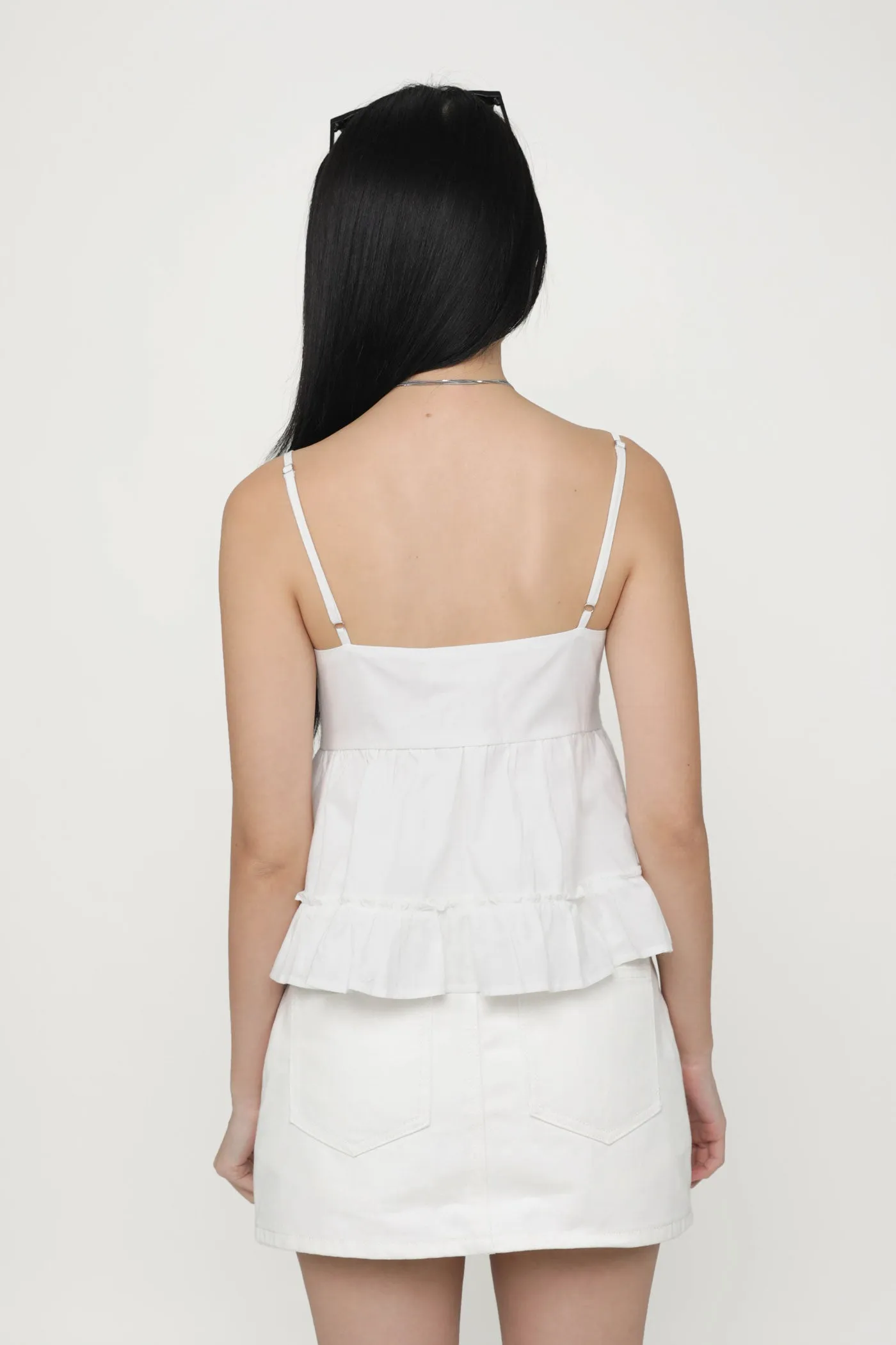 Fae Button Babydoll Top