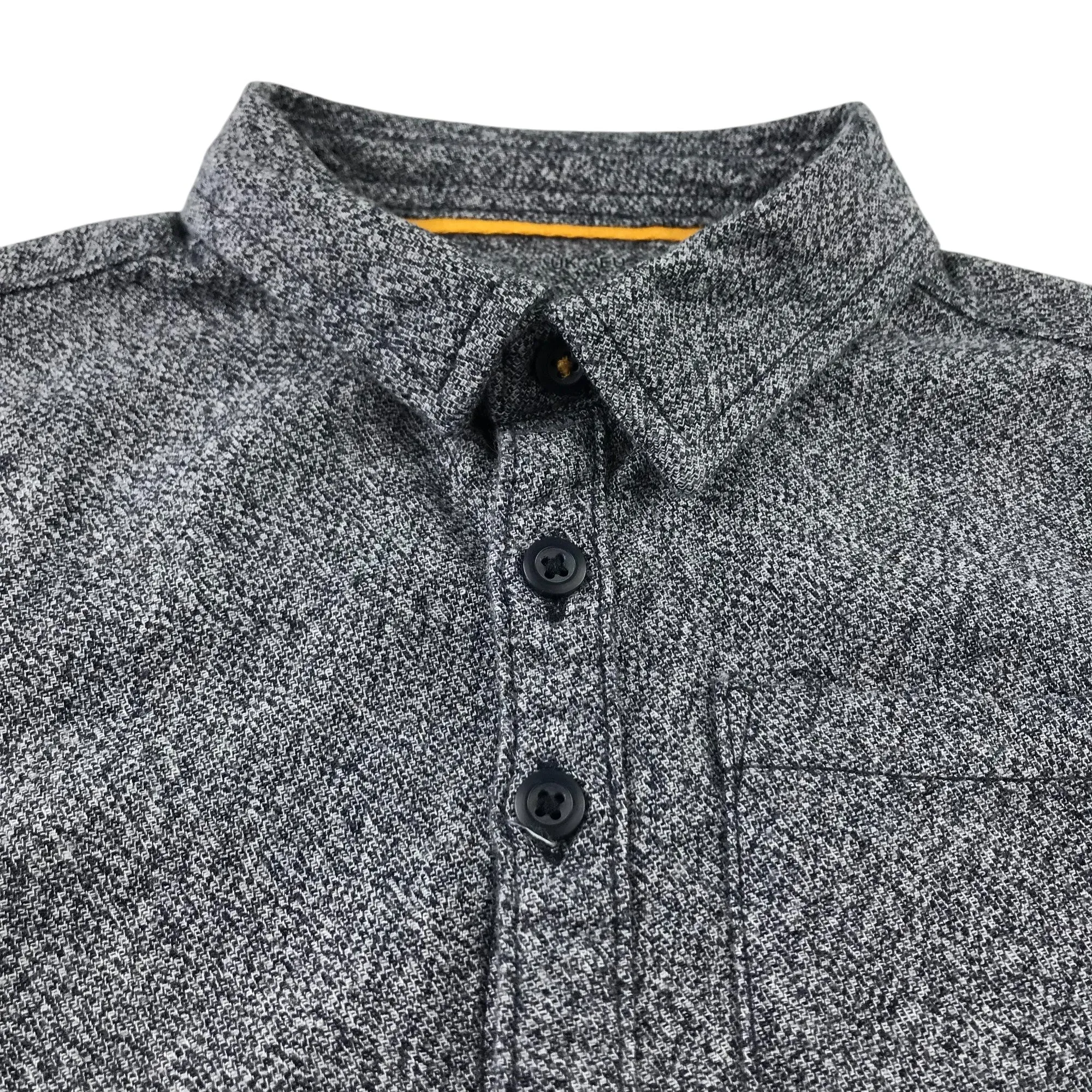 F&F Shirt 5-6 Years Grey Plain Button-Up Cotton