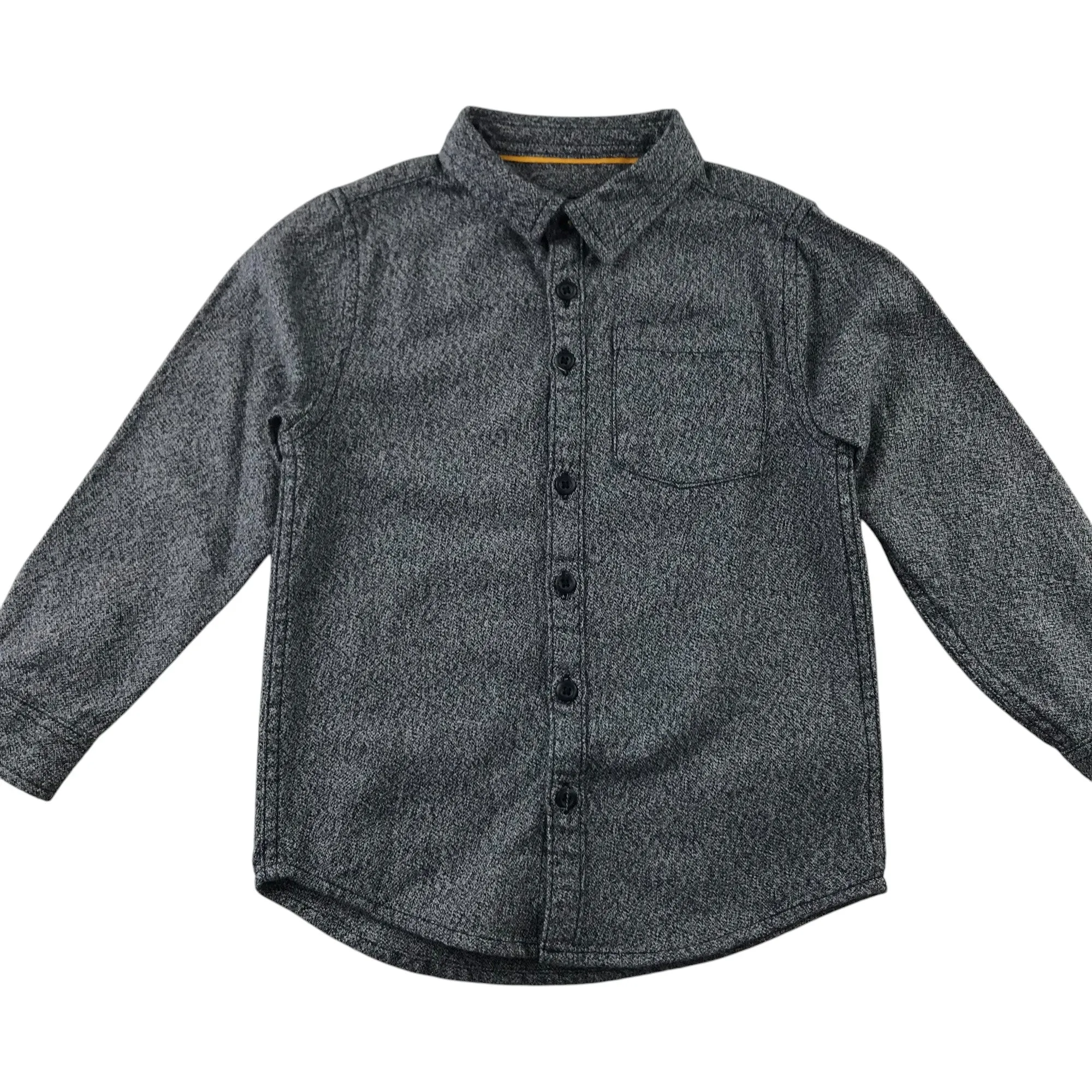 F&F Shirt 5-6 Years Grey Plain Button-Up Cotton
