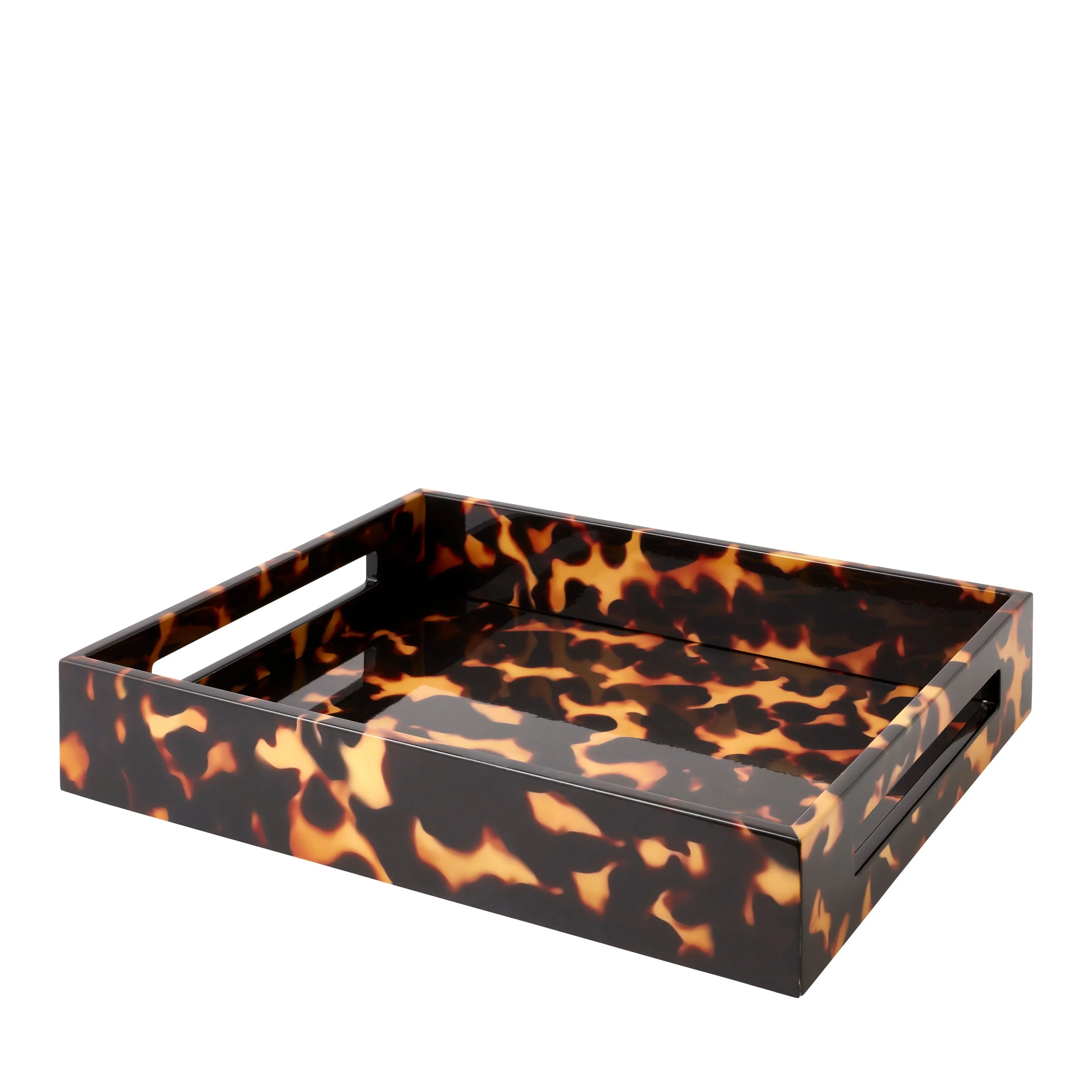 Faux Tortoise Medium Lacquered Serving Tray