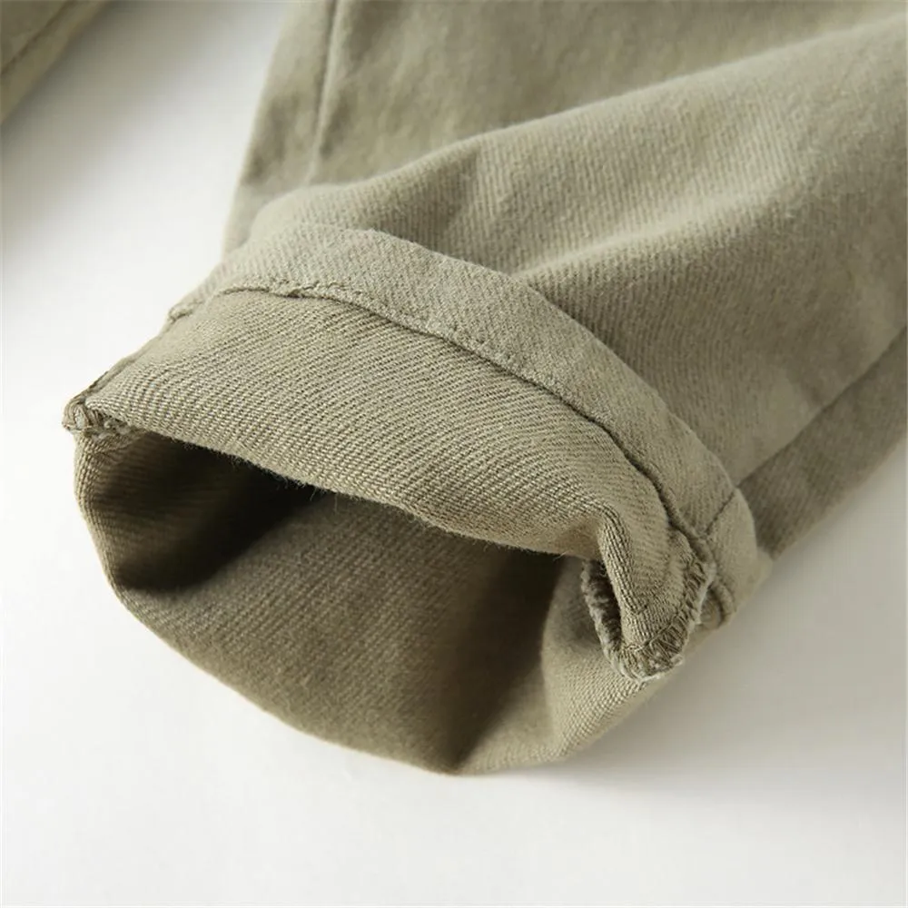 Girls Casual Elastic Waist Solid Trousers Wholesale