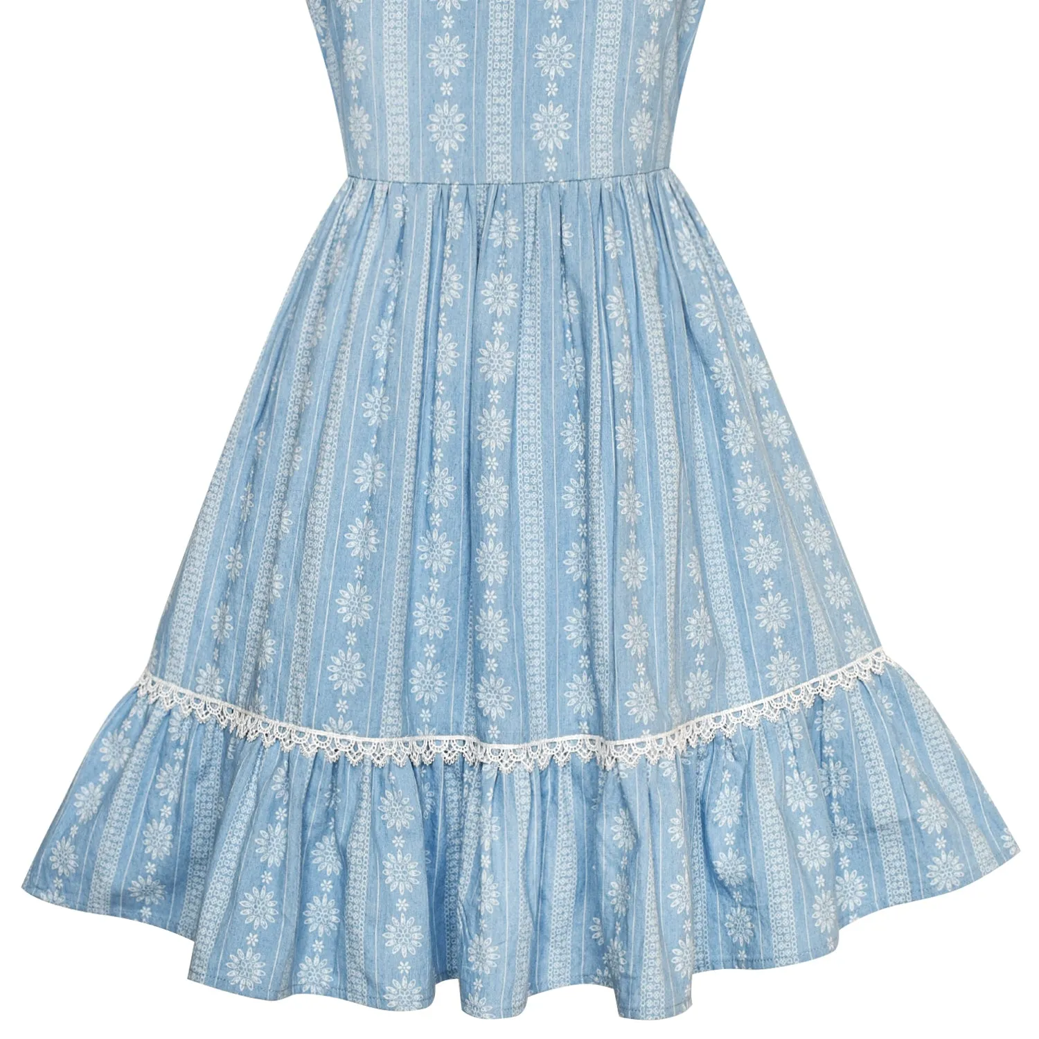 Girls Dress Chiffon Bell Sleeve Floral Elegant Dress Size 5-14 Years