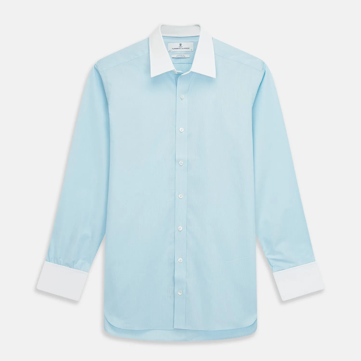 Green Micro-Check Regular Fit Shirt with White T&A Collar and Double Cuffs