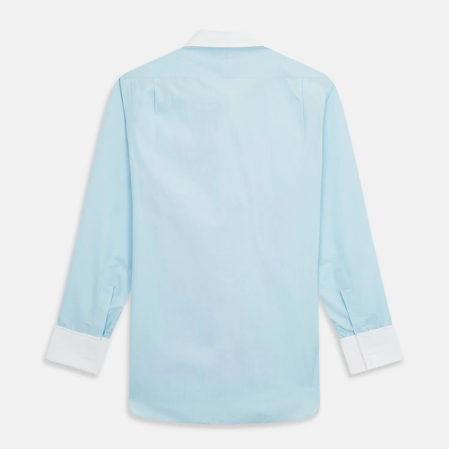 Green Micro-Check Regular Fit Shirt with White T&A Collar and Double Cuffs