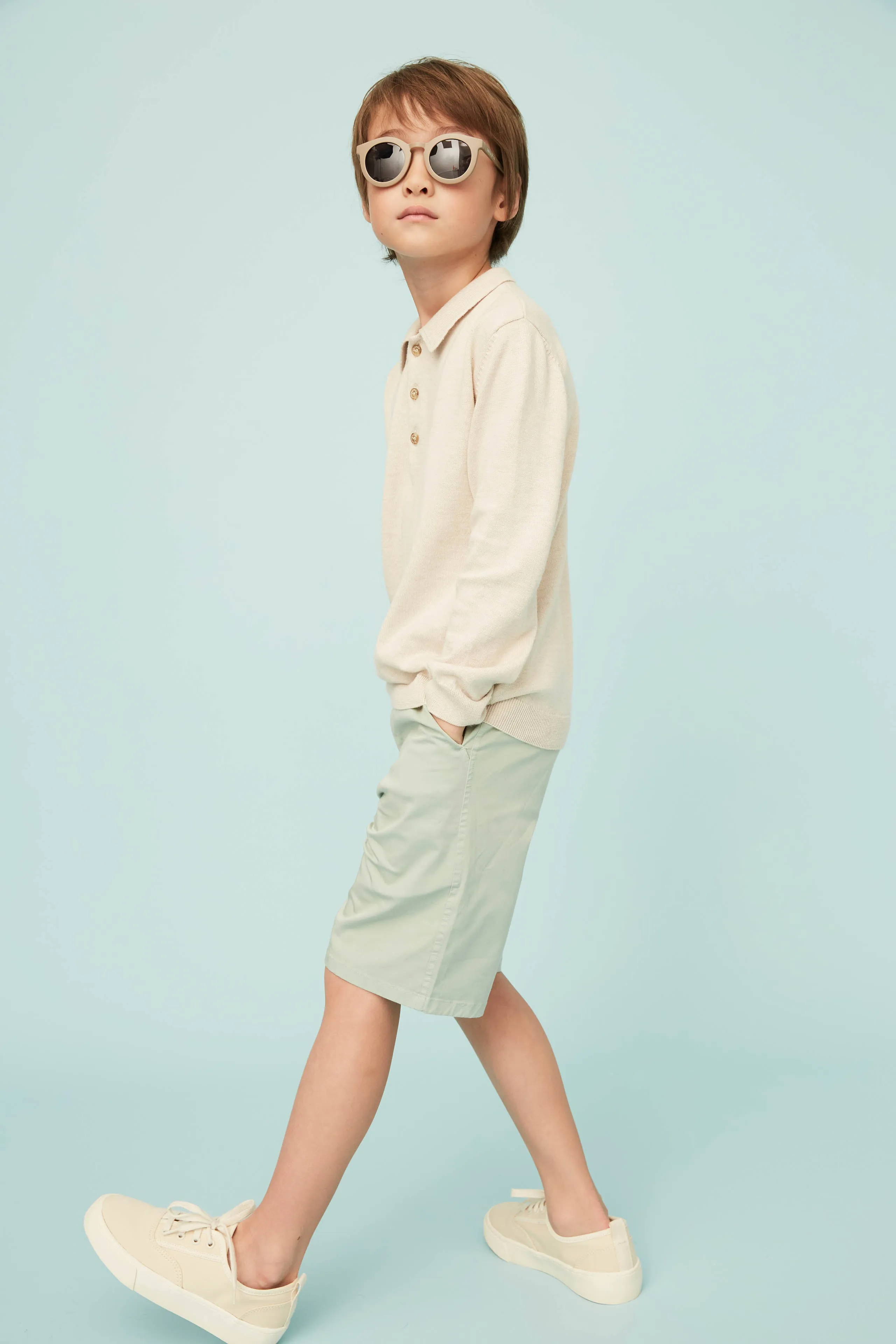 Grey Green Cargo Shorts