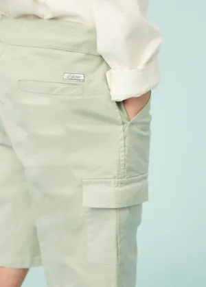 Grey Green Cargo Shorts