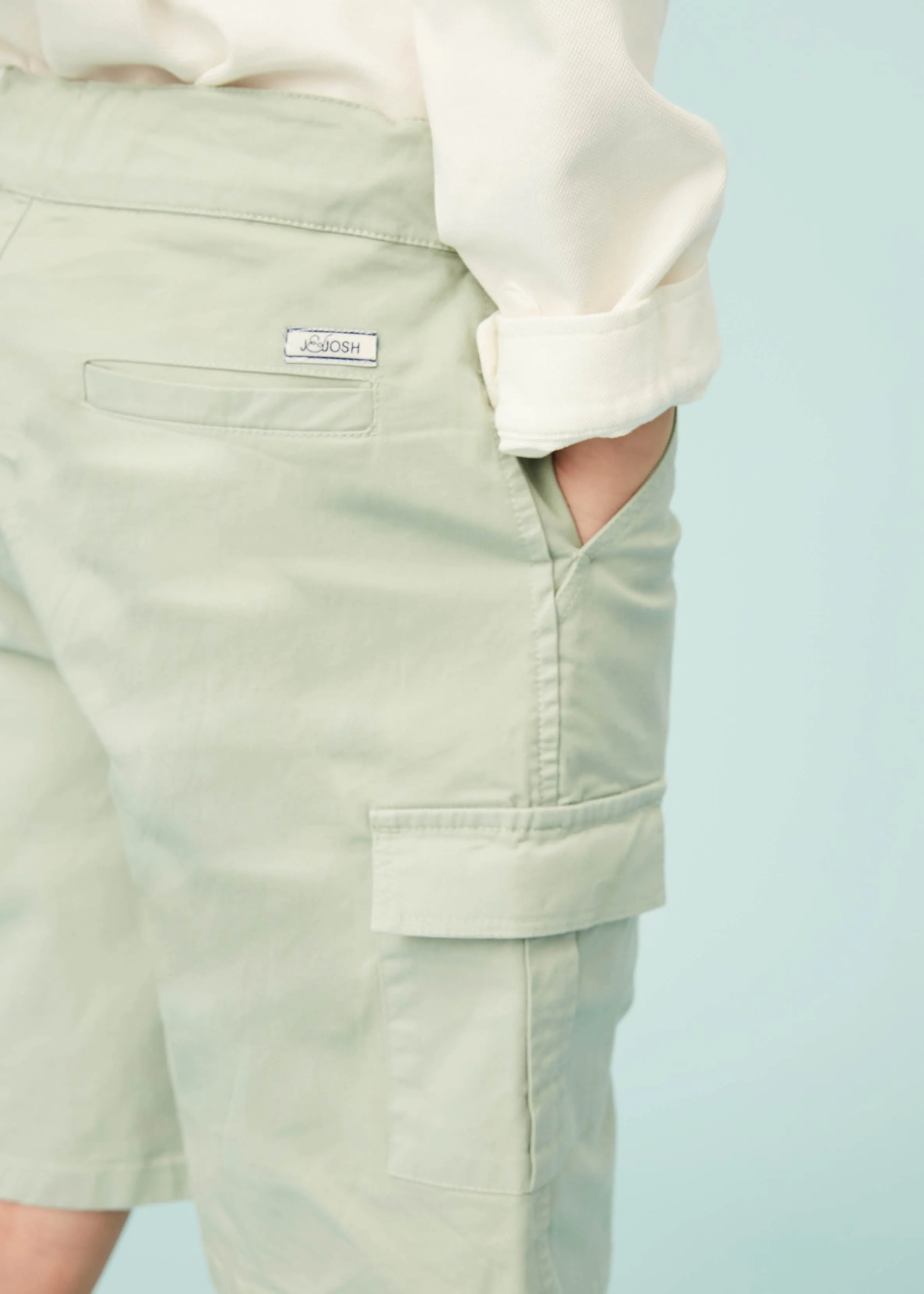Grey Green Cargo Shorts