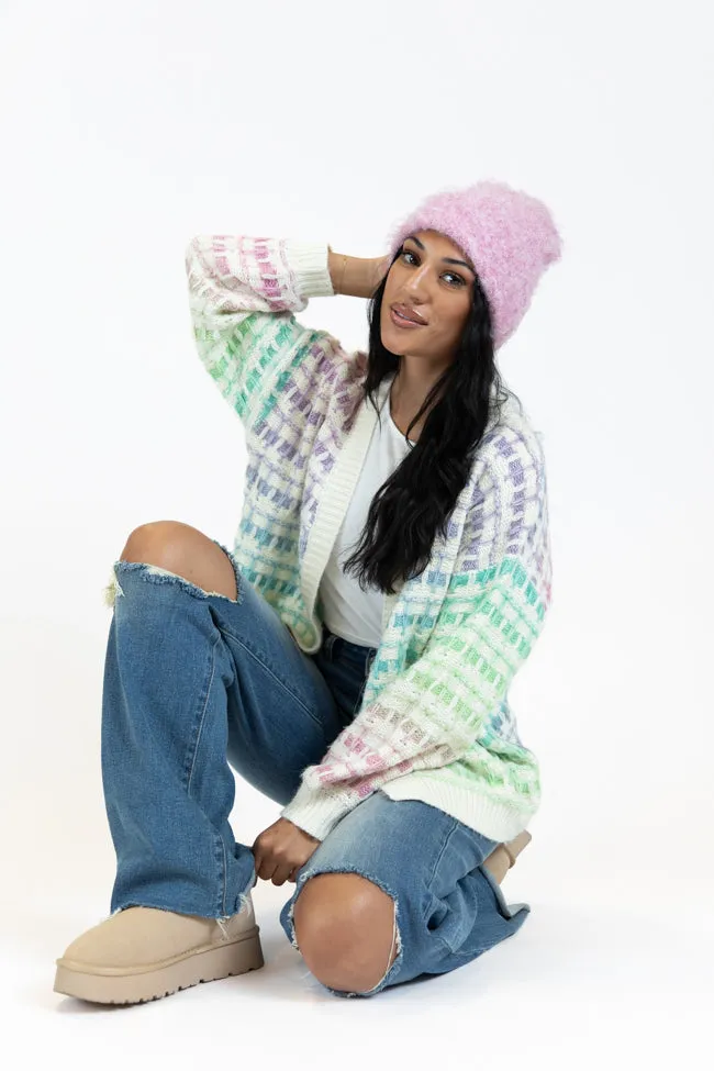 Have It All Cream Multi Color Waffle Cardigan FINAL SALE