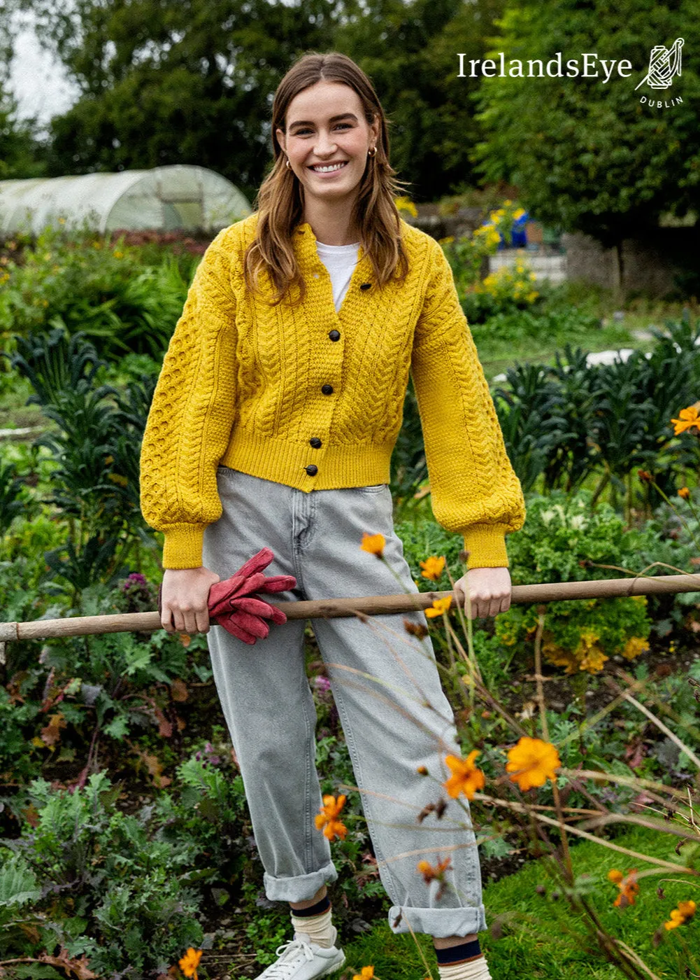 IrelandsEye Cropped Aran Cardigan | Sunflower