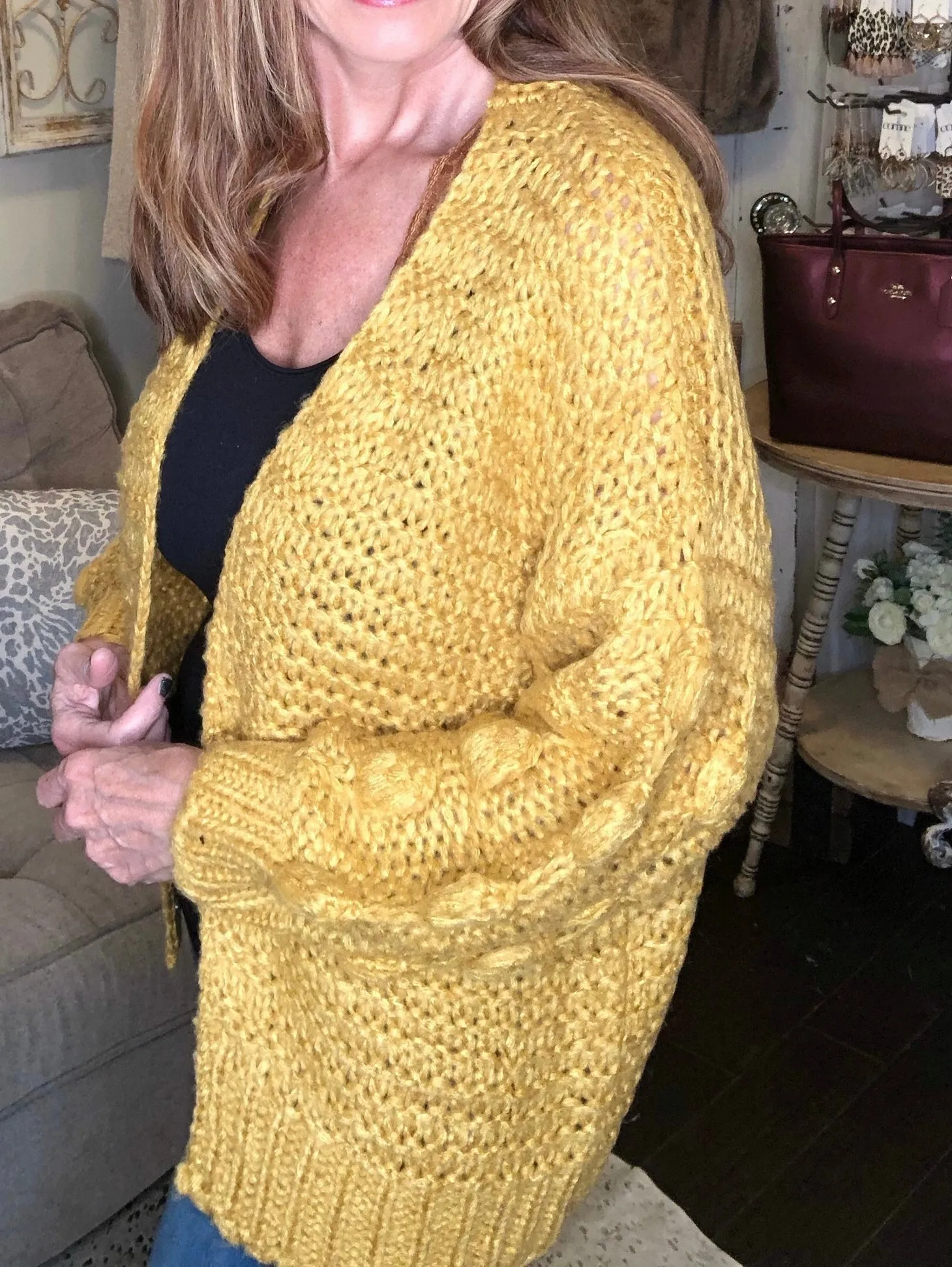 Jess Bubble Sleeve Woven Cardigan