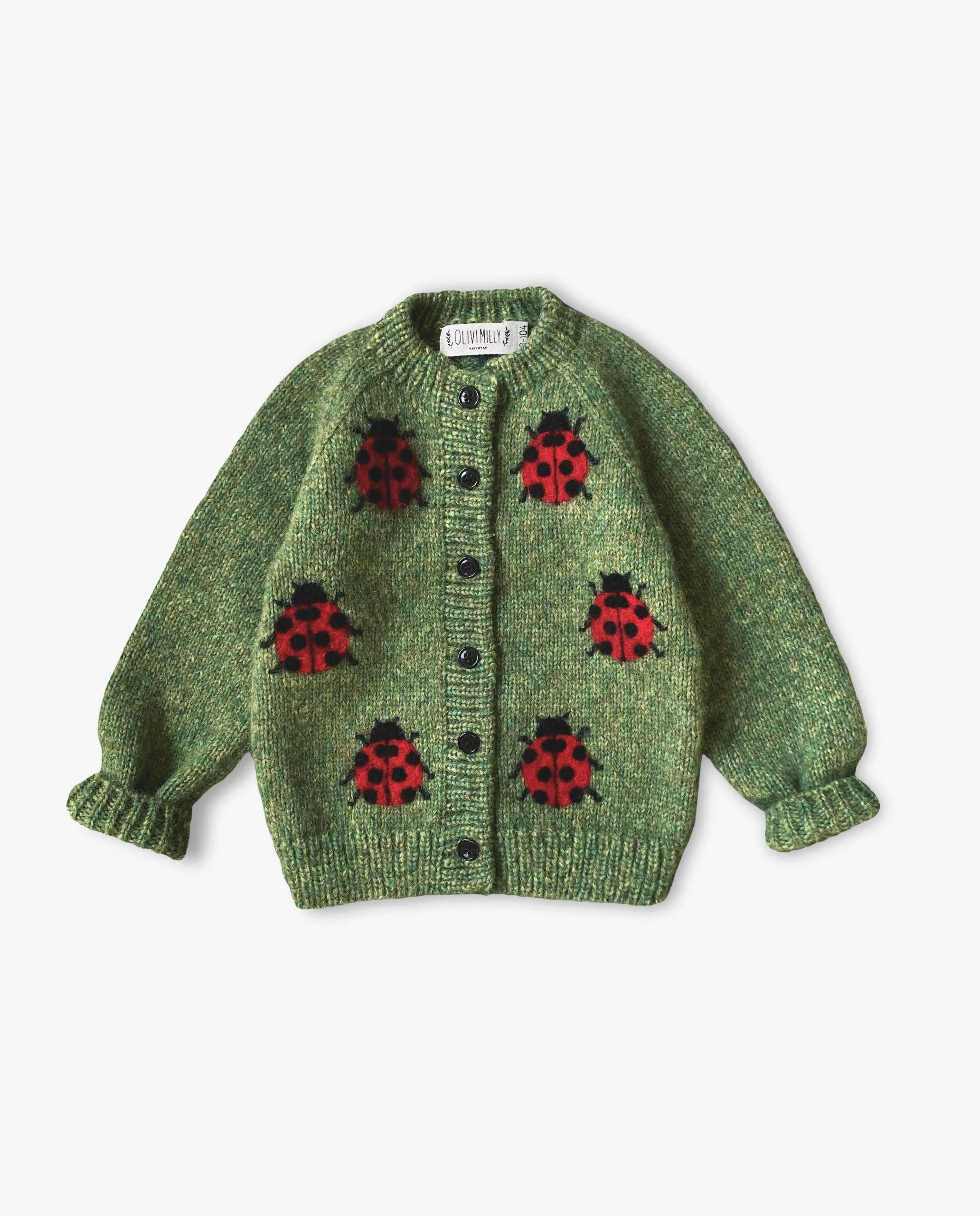 Ladybug cardigan | Moss Green