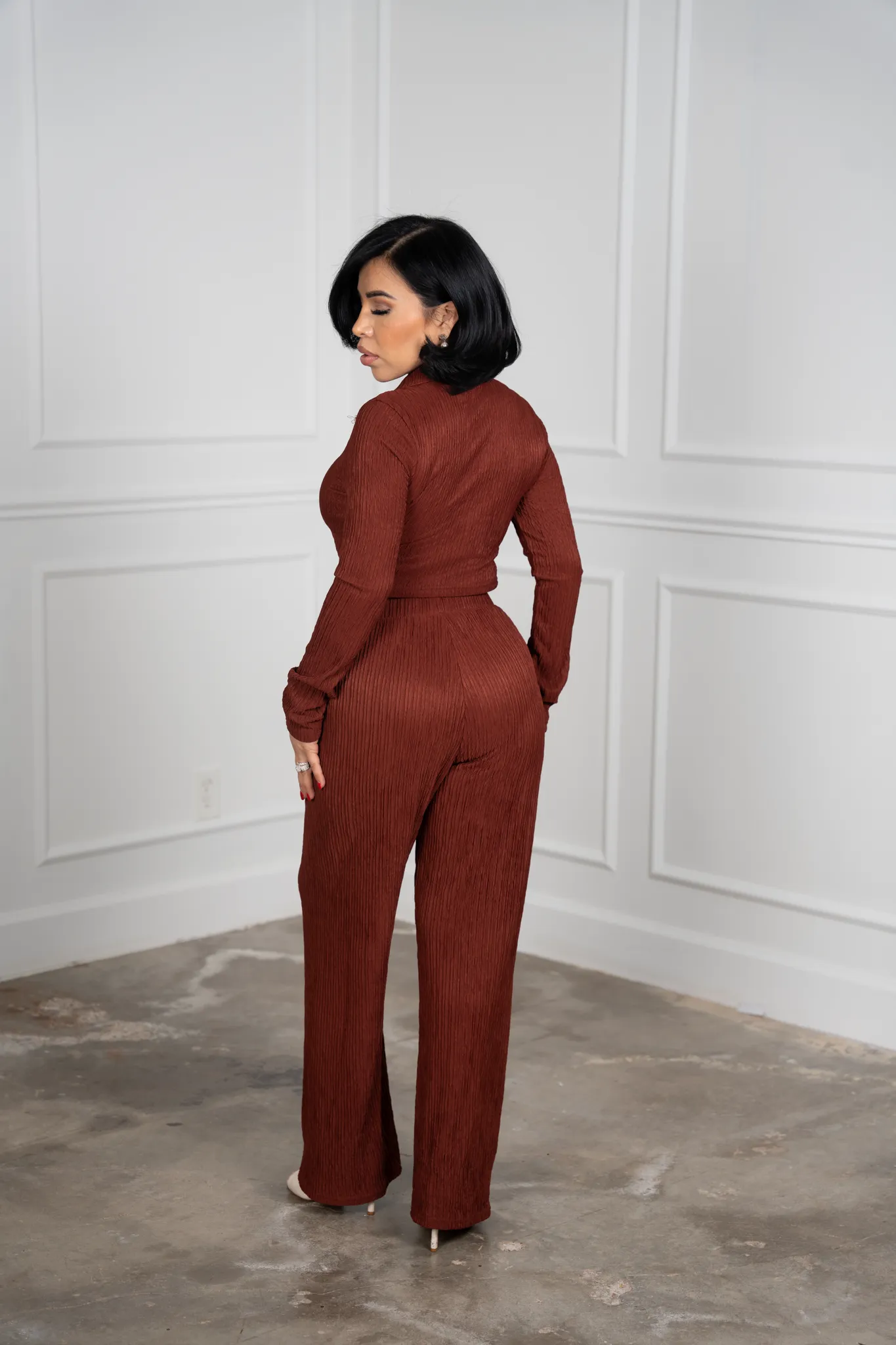 Leire - Red Long-Sleeve Polo Set