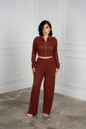Leire - Red Long-Sleeve Polo Set