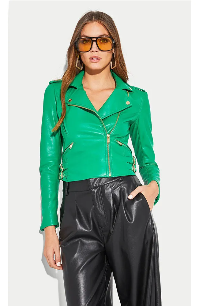 Lindsay Vegan Leather Moto