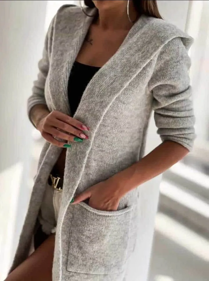 Long Cardigan/  light gray