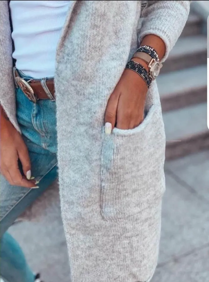 Long Cardigan/  light gray